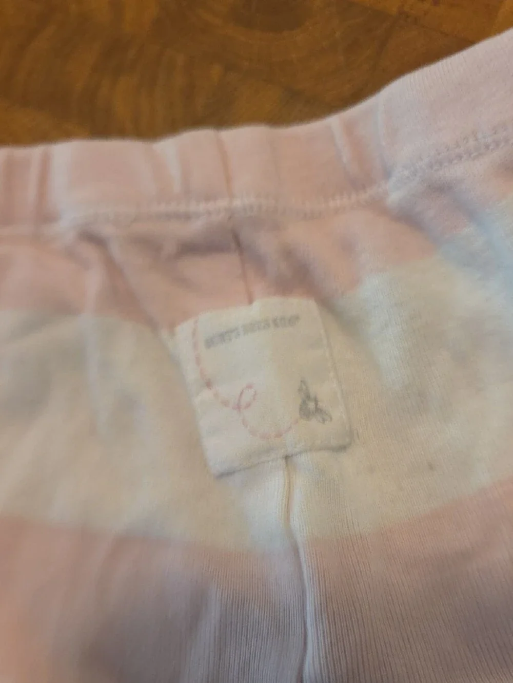 Burt's Bees Pink and White Striped Kids Pajama Bottoms